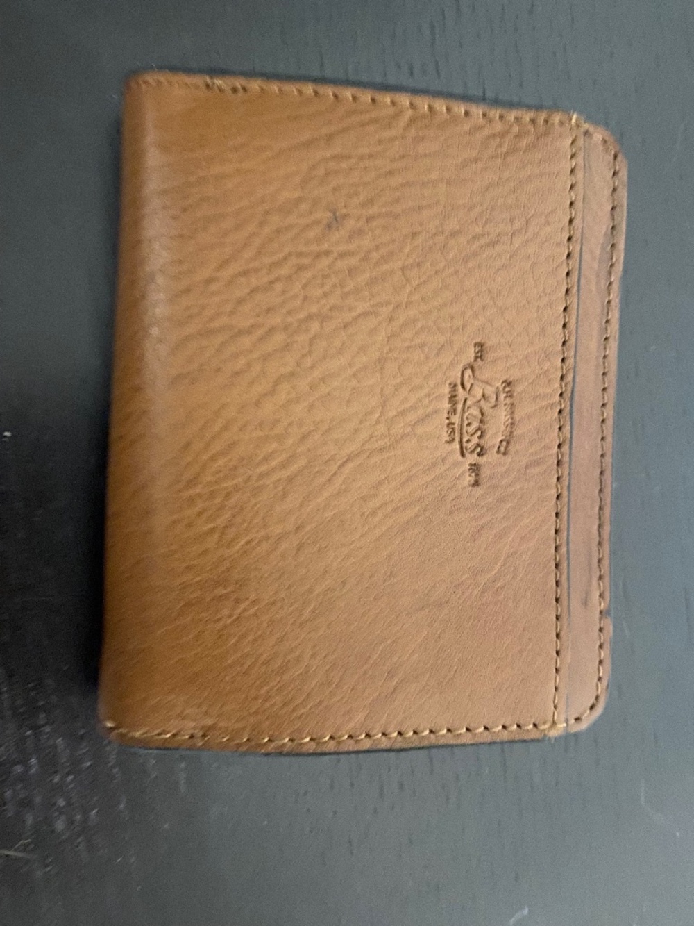 Genuine leather Bass and Co trifold wallet with coin pocket